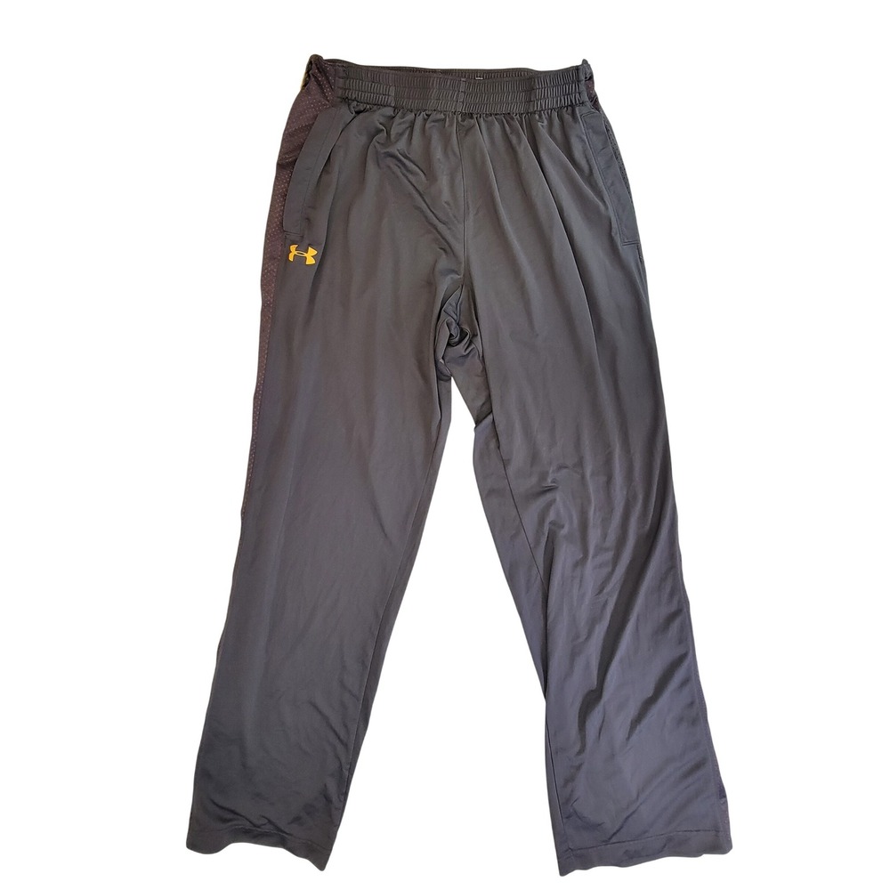 Under Armour Mens Training Warm Up Pants Gray Button Track Athletic Large
